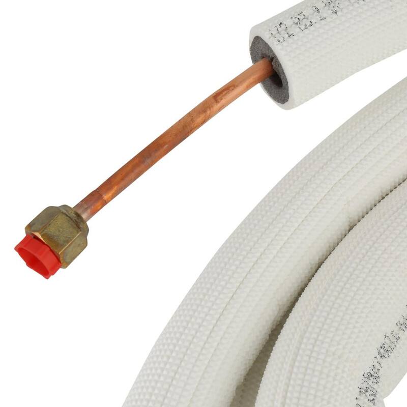 1/4 in. x 1/2 in. x 25 ft. Universal Ductless Mini Split Pipe Assembly with White PE Insulation and Communication Cable