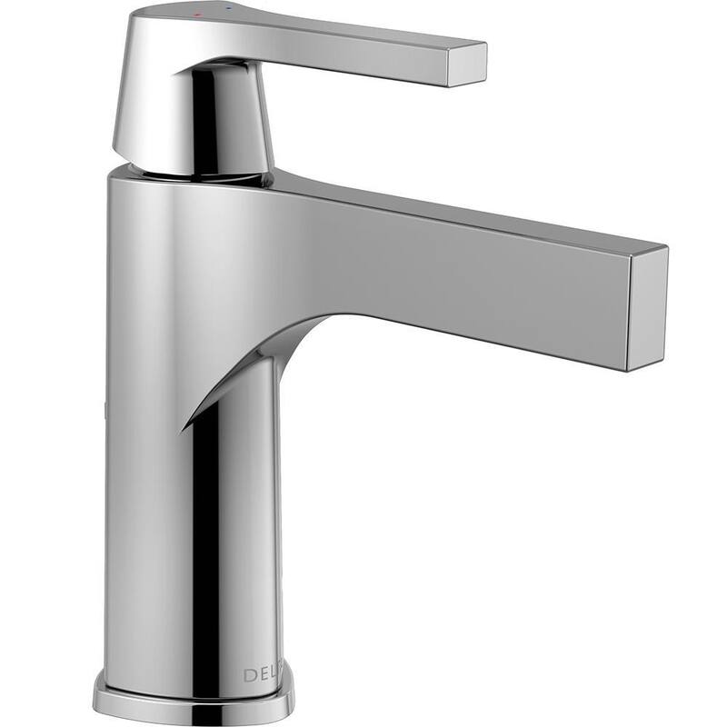 Zura Single Hole Single-Handle Bathroom Faucet with Metal Drain Assembly in Chrome