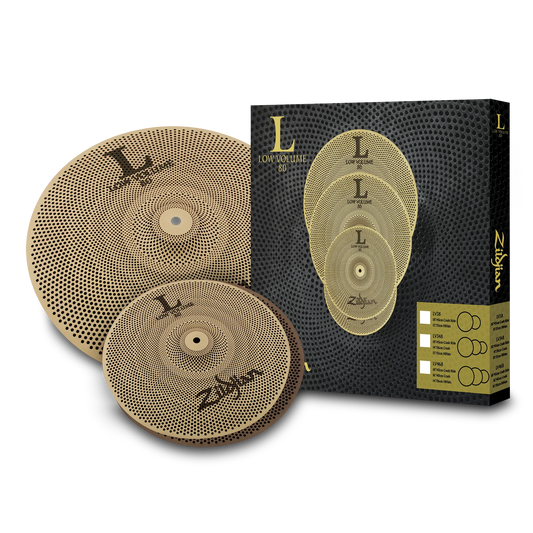 Zildjian Low Volume Cymbal Pack - 13 Hi Hats and 18 Crash Ride