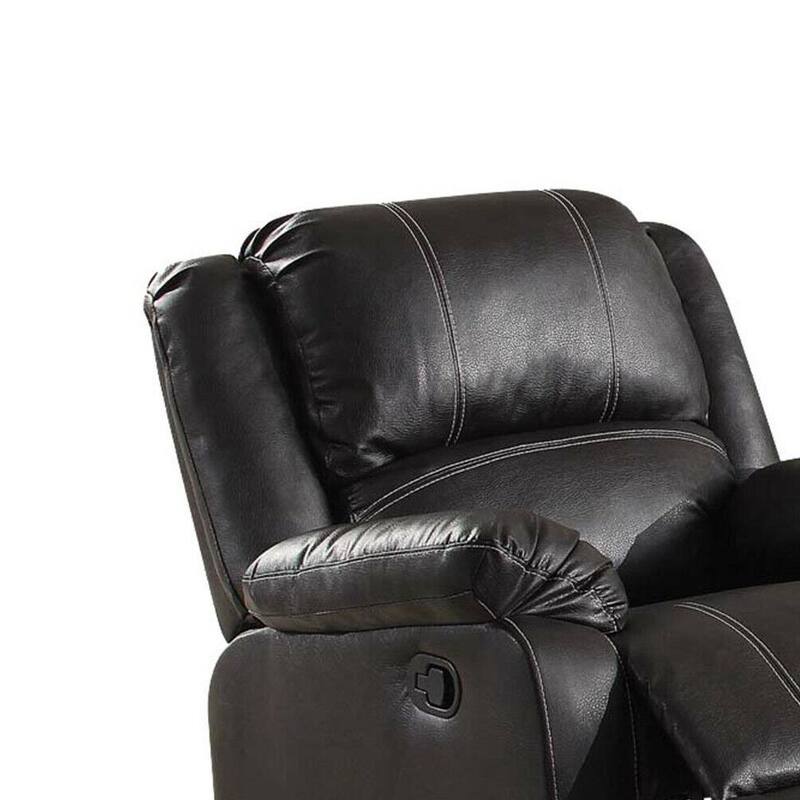 Zuriel Black Leather Rocking Chair