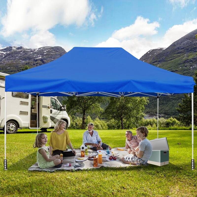 10 ft. L x 15 ft. L Royal Blue Commercial Instant Carport Canopy Pop-Up Tent Adjustable Legs