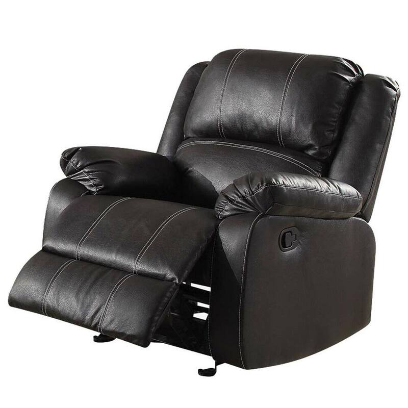 Zuriel Black Leather Rocking Chair