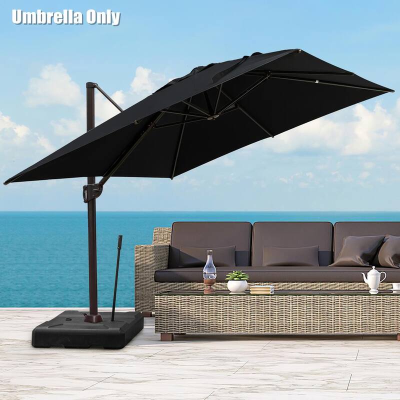 10 ft. Aluminum Cantilever Tilt Patio Umbrella in Black