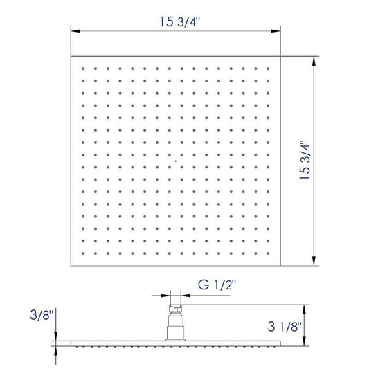 1-Spray 16 in. Single Ceiling Mount Fixed Rain Shower Head in Brushed Nickel