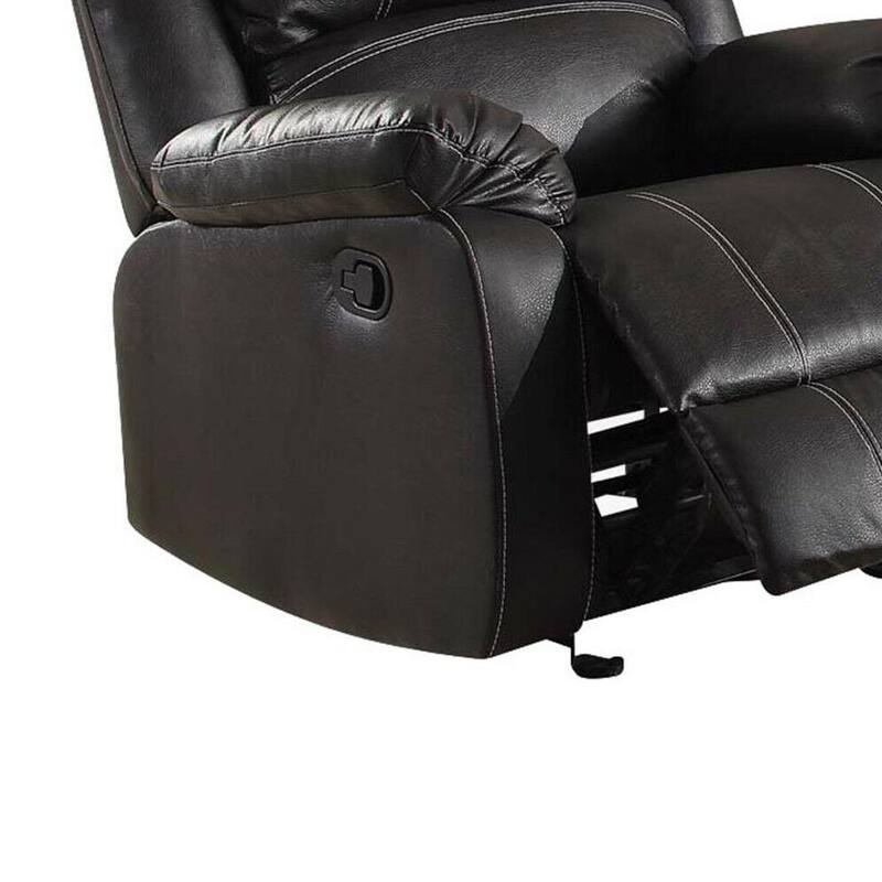 Zuriel Black Leather Rocking Chair