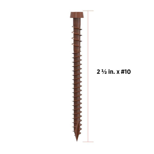 #10 2-1/2 in. Redwood Star Drive Trim-Head Composite Deck Screw 1750-Count