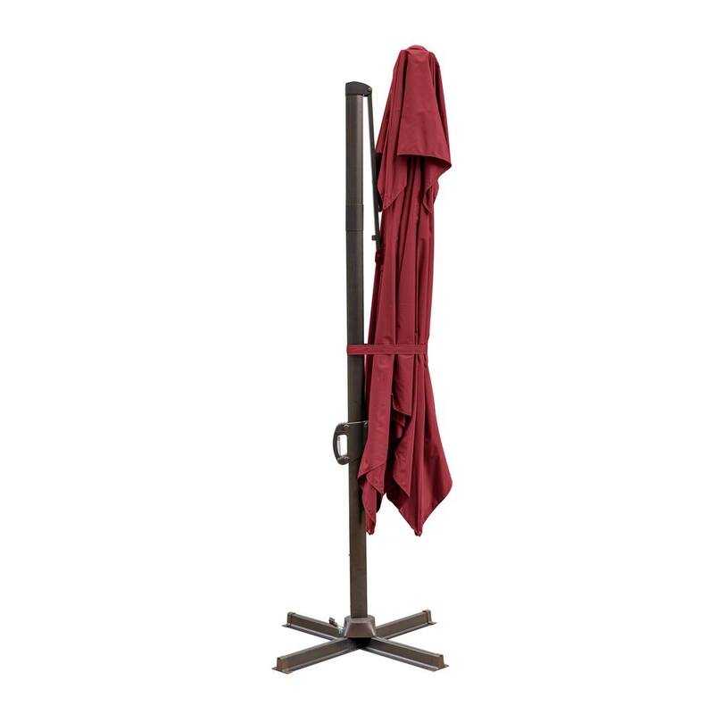 10 ft. Double Top Aluminum Cantilever Patio Umbrella in Red