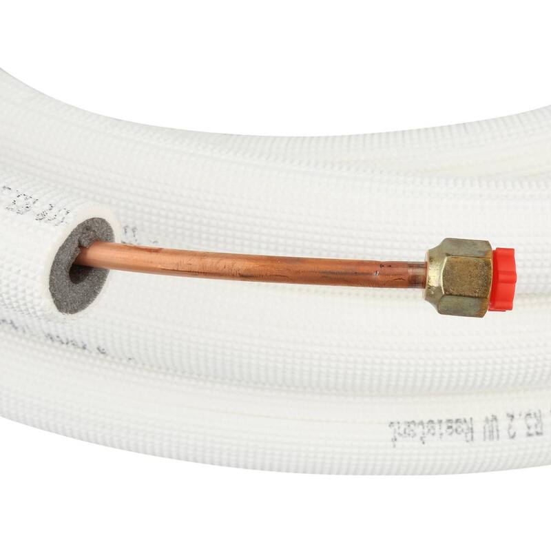 1/4 in. x 1/2 in. x 25 ft. Universal Ductless Mini Split Pipe Assembly with White PE Insulation and Communication Cable